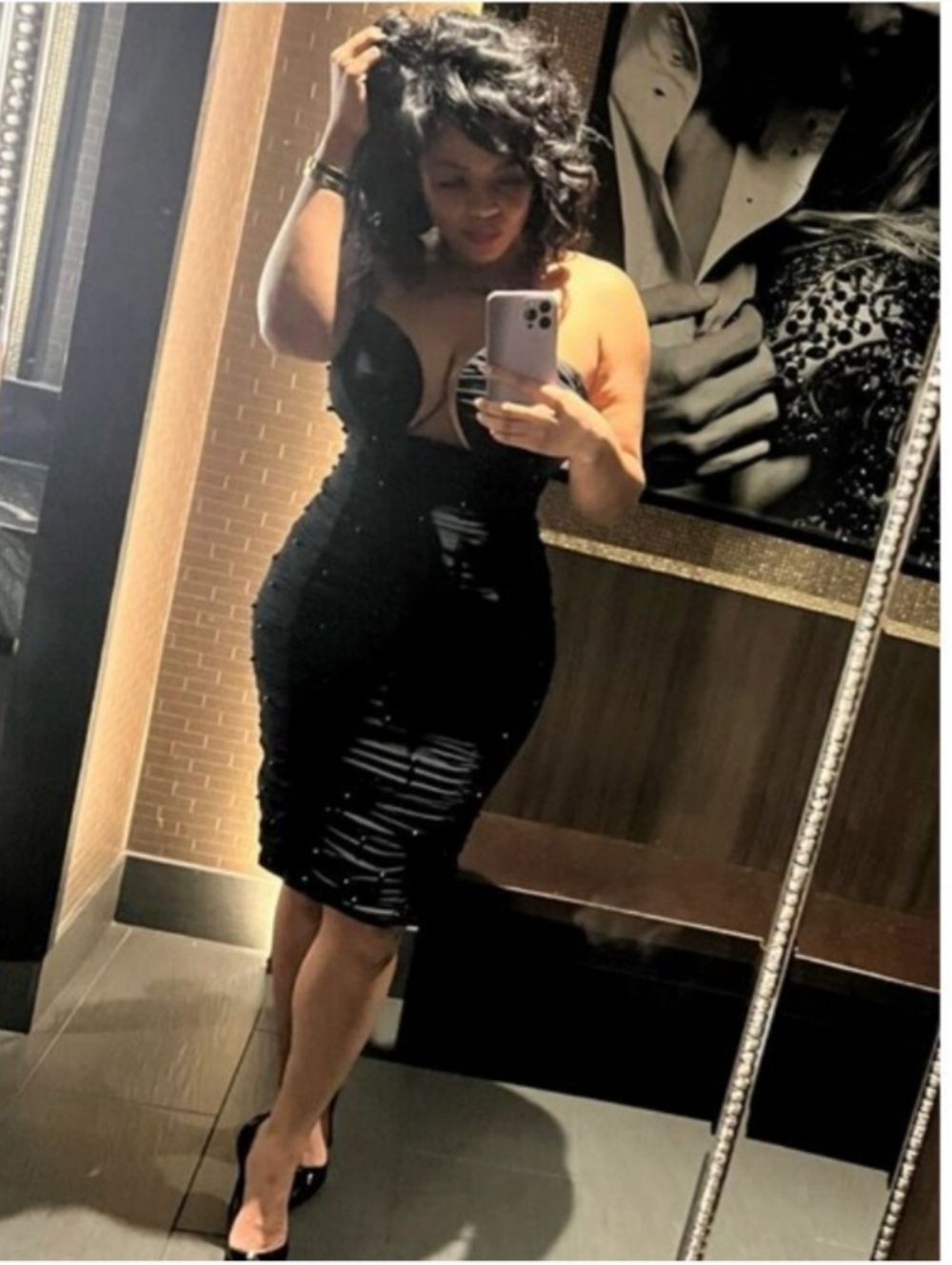 Kaylee Collection Chic Black Strapless Dress